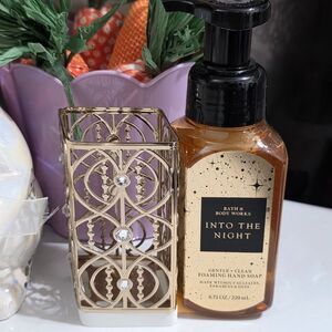 Bath Body Works Gold Diamond Foaming Hand Soap Holder NEW & Rare Item